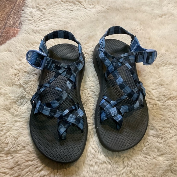 Chaco ZX2 Yampa Unaweep Strappy‎ Sandals Womens 7 Checkered Zcloud Hiking - Picture 1 of 7